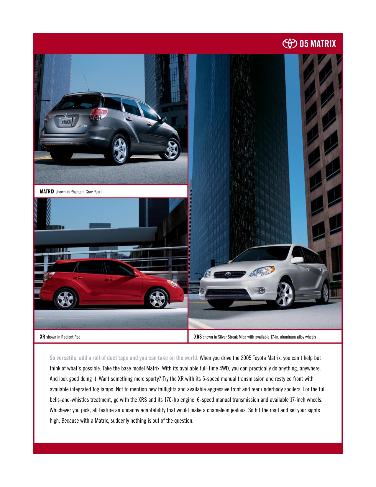 2005 Toyota Matrix Brochure Page 7